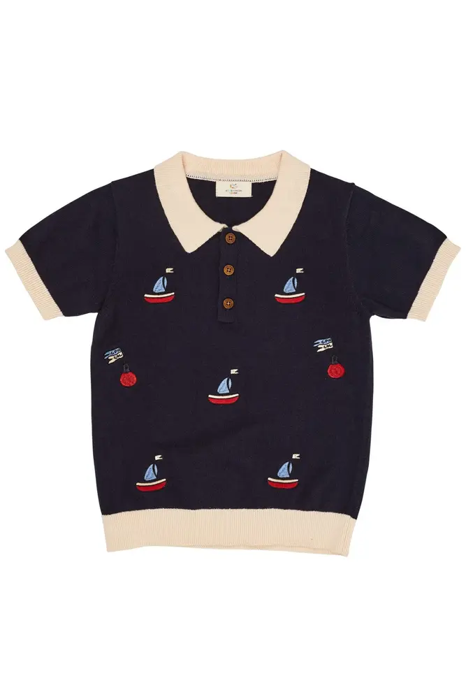 Polo M Både - Cream Navy til børn fra Copenhagen Colors