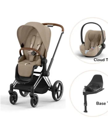 Cybex Priam Klapvogn med Cloud og Base - Cozy Beige Chrome