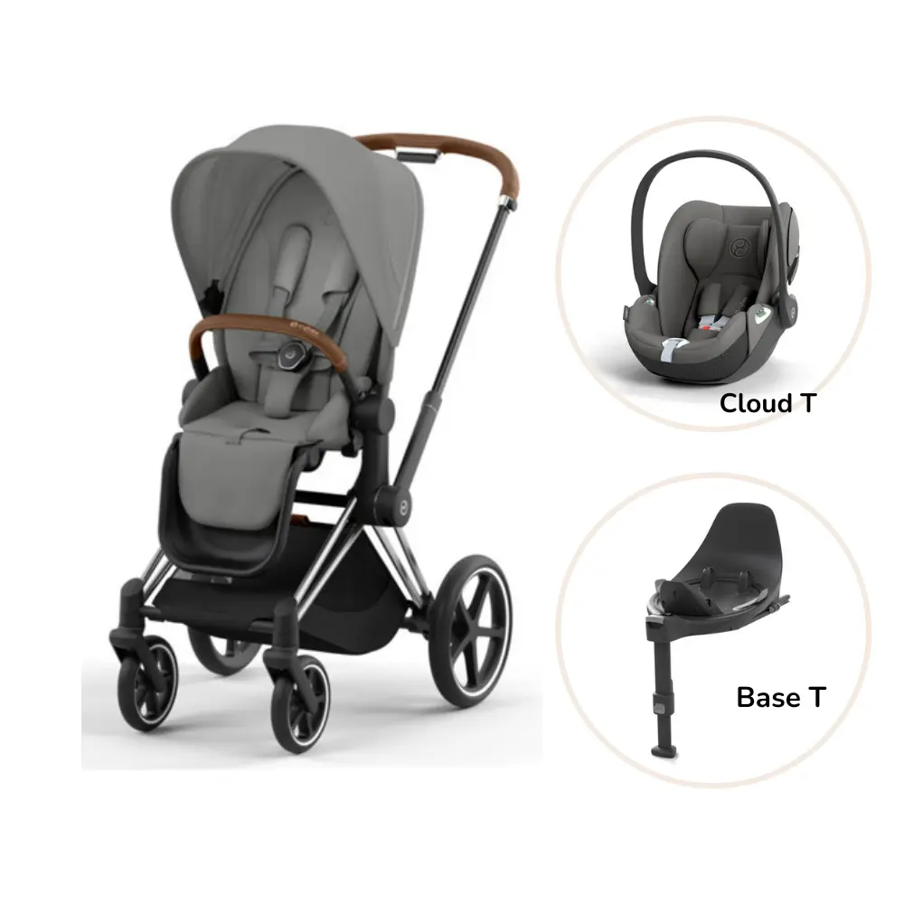 Luksus Priam Klapvogn med Cloud og Base - Mirage Grey