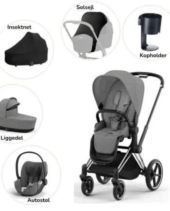Cybex Priam Kombivogn - Mirage Grey Chrome Black Plus