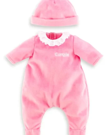 Sød pink pyjamas med hue til dukker - perfekt til natten!