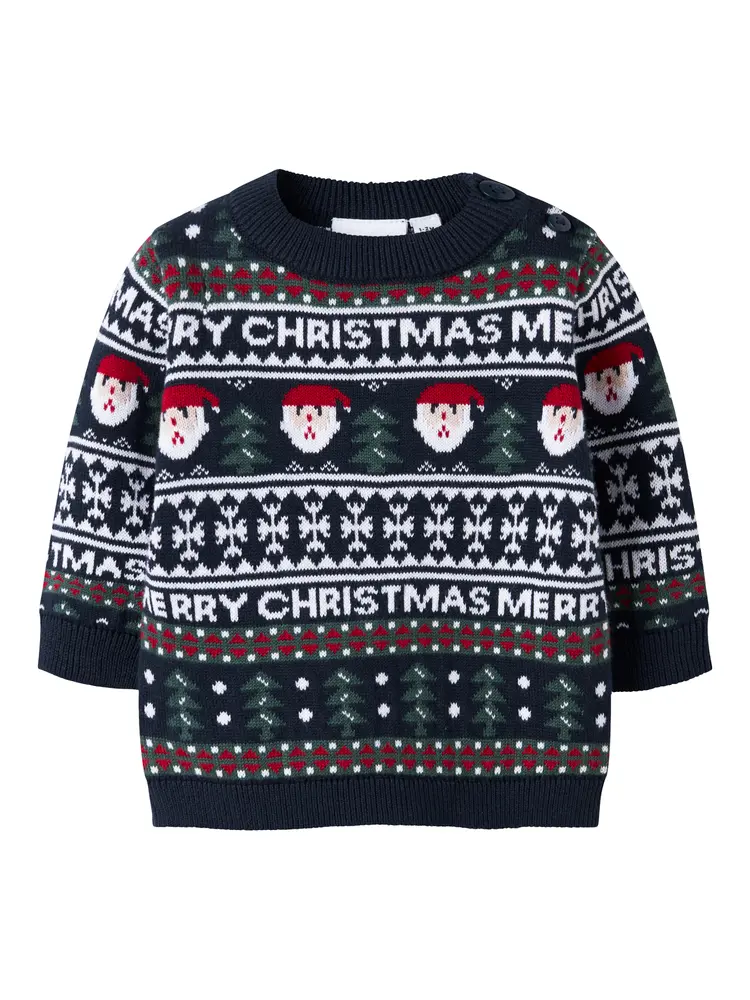 Rastokka Striksweater i Mørk Safir - Festlig Julestil
