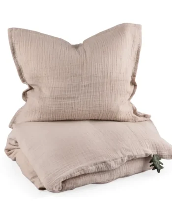 Baby Sengetøj i Musselin - Seabreeze Beige på Udsalg!