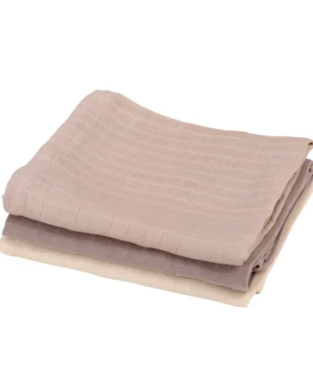 Stofbleer Moonlight Beige - Økologisk Musselin Sampak