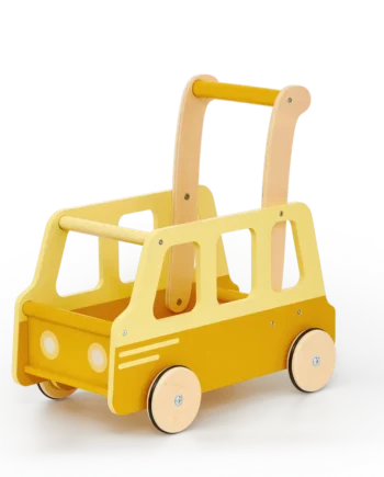 Gul Skolebus Skubbevogn fra Moover Toys - Sjov Leg til Børn