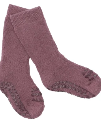 Skridsikre Terry Bomuld Strømper - Misty Plum Tilbud!
