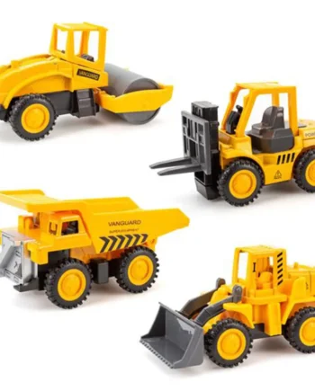 Små Gule Arbejdsbiler med Pull Back - 4 Modeller