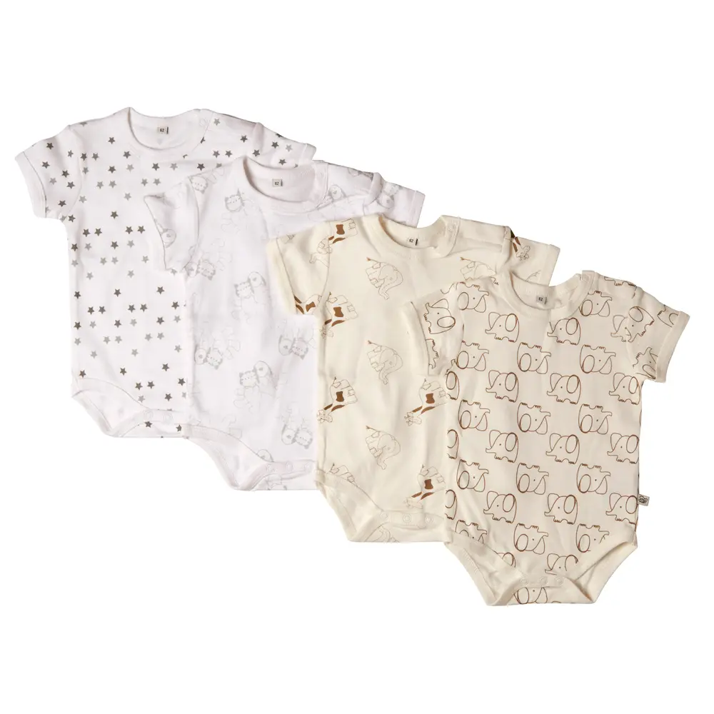 4 Stk Kortærmede Bodystockings - Offwhite fra Pippi