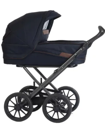Stork Classic Barnevogn: Navy Blue & Brown - Fantastisk Kvalitet!
