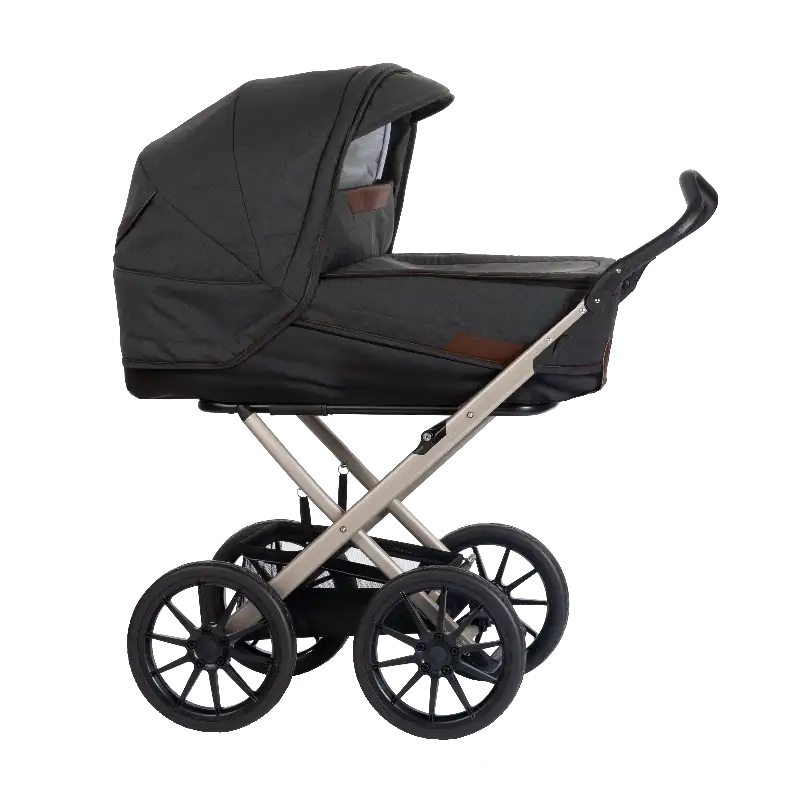 Stork Classic Barnevogn: Champagne og Melange Brown Tilbud!
