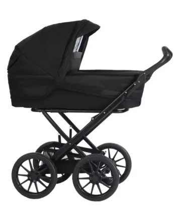 Stork Classic Barnevogn - Sort Overdel til Moderne Familier