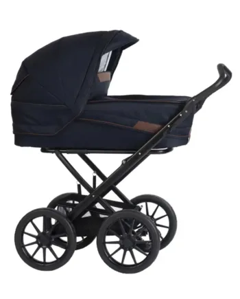 Stork Classic Barnevogn: Sort & Navy Blue Brown – Tilbud!