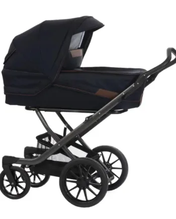 Stork Free Barnevogn: Carbon Stel i Navy Blue & Brown