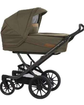 Stork Free Barnevogn: Carbon Stel med Olive Cognac Overdel