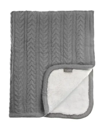 Blødt Fleece Striktæppe i Dove Grey - Vinter & Bloom