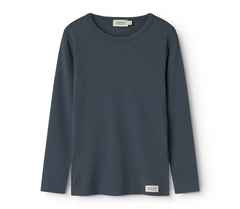 Langærmet blå T-shirt til børn - Komfortabel og slidstærk