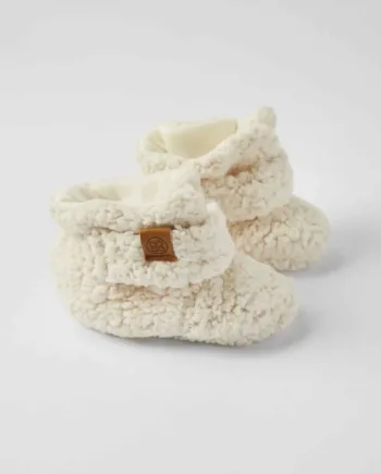 Teddy Booties i Off White til Baby - Fantastisk Tilbud!