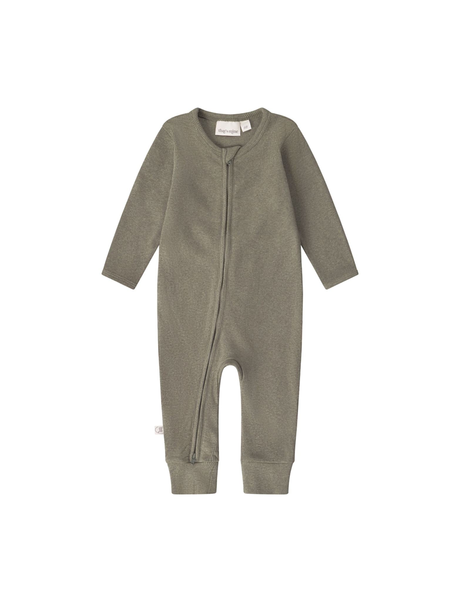 That Apos   Mine Cathie Onesie Green Melange 50cm 0m