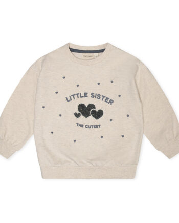 Finley Lillesøster Sweatshirt – Lys Creme Melange Tilbud!