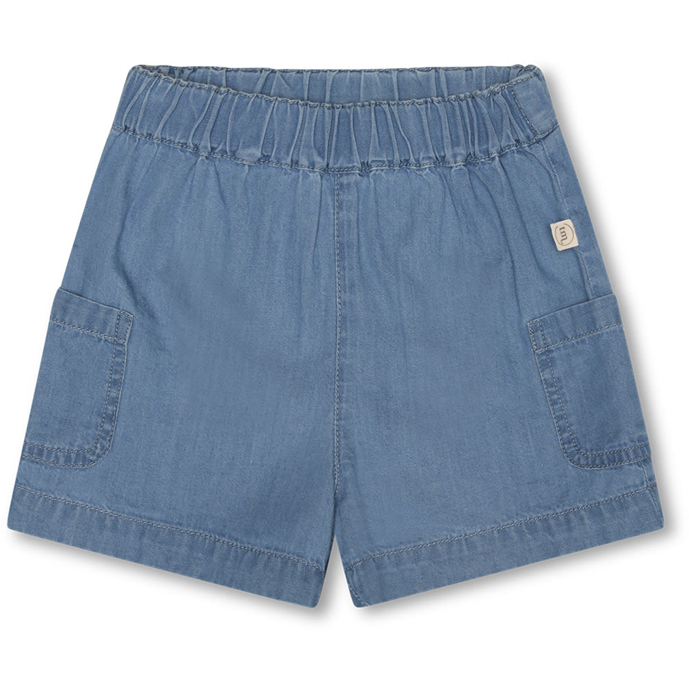 Blå Chambray Sander Shorts med Justerbar Talje til Sommeren