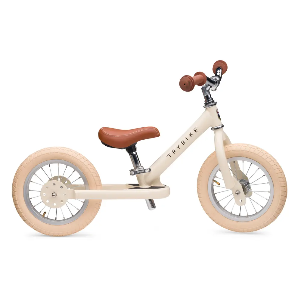 Vintage Creme Løbecykel fra Trybike - Retro Design Til Børn