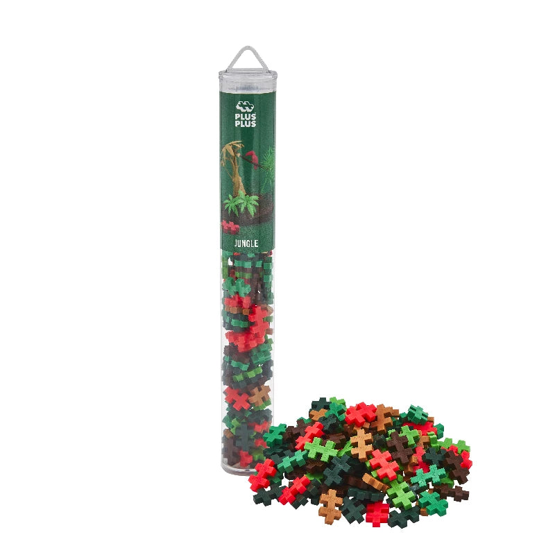 Farverigt Plus-plus Jungle Mix Byggesæt - 100 stk.
