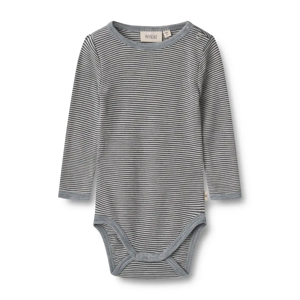 Uld Body Langærmet Lucca – Navy Stripe til Vinteren