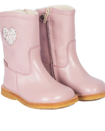 Vandafvisende Tex-støvle med Glitterhjerte - Mauve