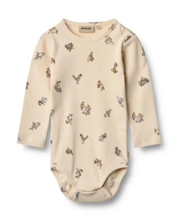 Langærmet Økologisk Body til Baby - Wheat 9413