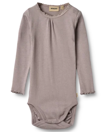 Lotta Rib Body Langærmet Dusty Purple 12 Mdr