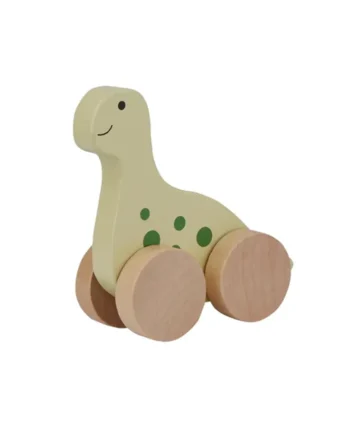Trækdyr: Charmerende Træ Dino på Hjul fra Barbo Toys