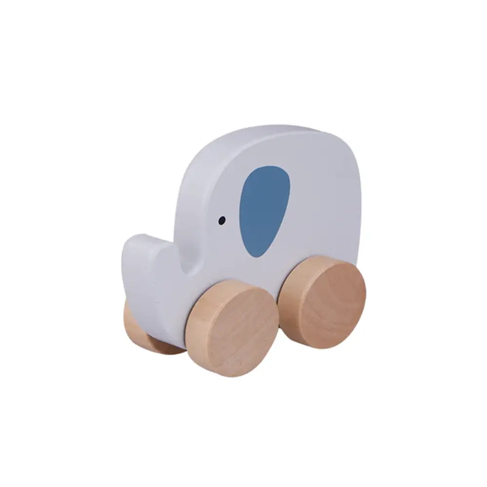 Farverig Træelefant på Hjul fra Barbo Toys - Fantastisk Leg!