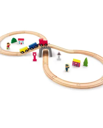 Woodlets Togsæt med 30 Dele - Byg Din Egen Togbane!