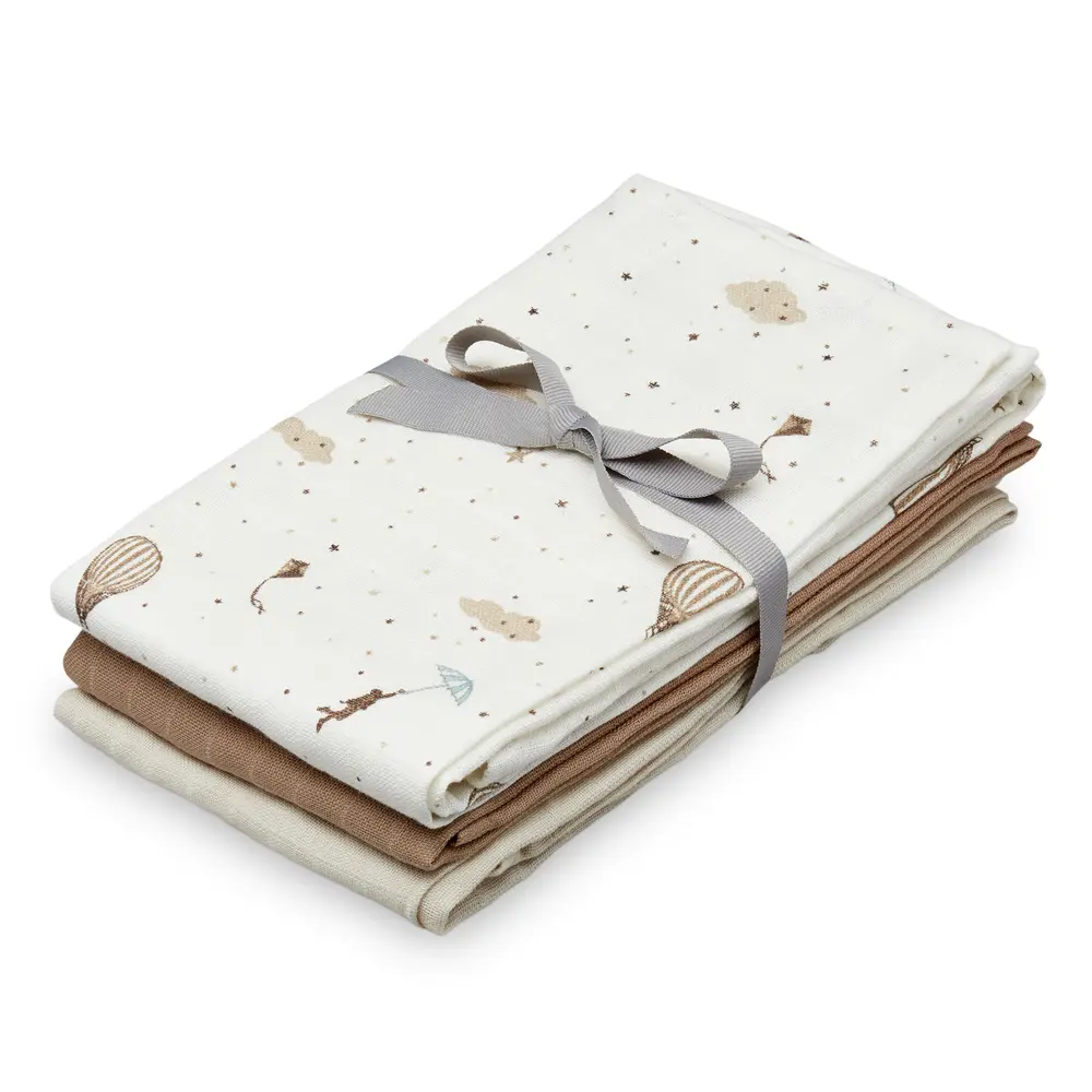 3-pak Økologiske Stofbleer – GOTS Dreamland Camel Sand