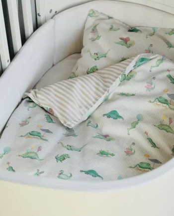 Dino Design Baby Sengetøj - Grøn og Beige 70x100 cm