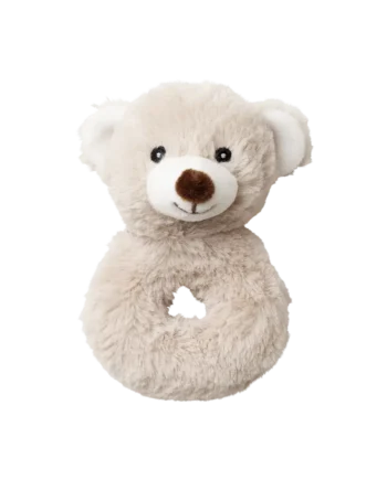 Sød Beige Bamse Rangle - Stimulerende Legetøj til Babyer