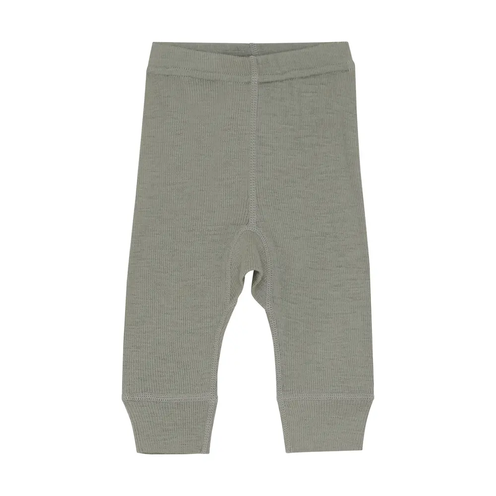 Uld Leggings - Solid Forest Fog Melange fra Bekids