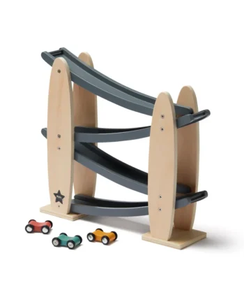 Tre-niveau Træbilbane i Natur Grå fra Kids Concept