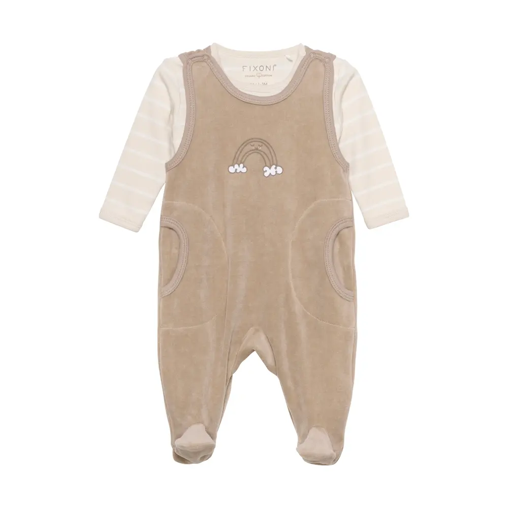 Langærmet Velour Romper til Baby - Dune fra Fixoni