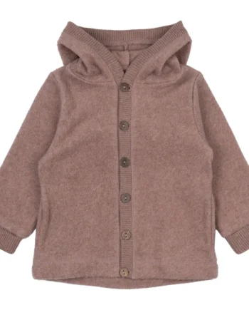 Bomuldsfleece Cardigan med Hætte - Burlwoodme Udsalg!