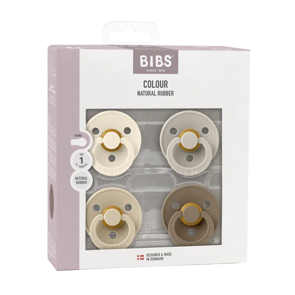 BIBS Colour Sut i Ivory, Sand, Vanilla og Dark Oak - Kvalitet!