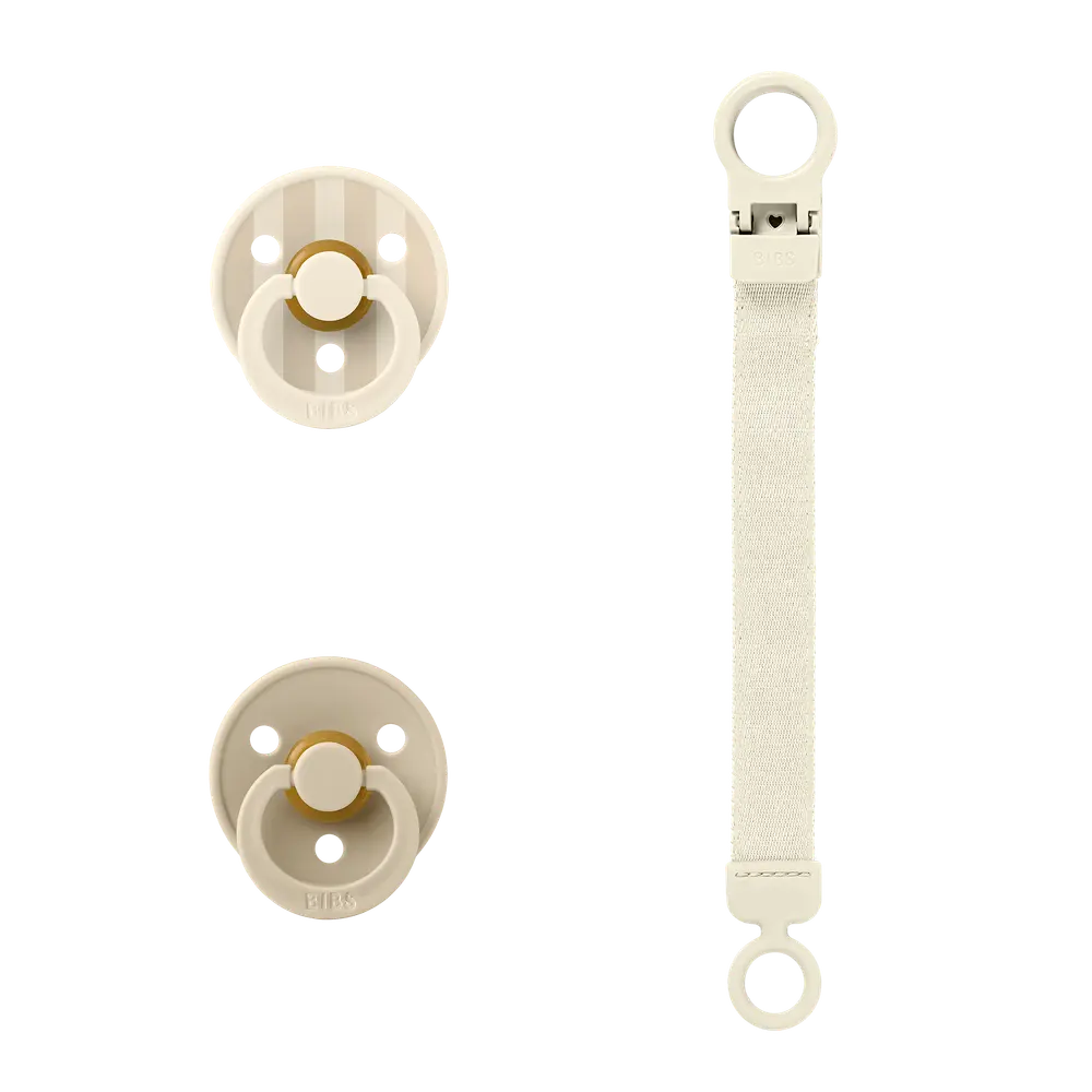 Gavesæt med Sut og Suttesnor fra Bibs - Ivory