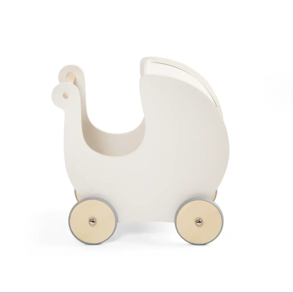 Dukkevogn i Træ - Classic White fra Sebra til Leg og Læring