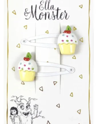 Hårclips med Cupcake Design - Sjovt Tilbehør til Børn