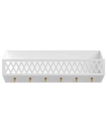 Elegant Hylde med Knager - Hvid - FSC Certificeret