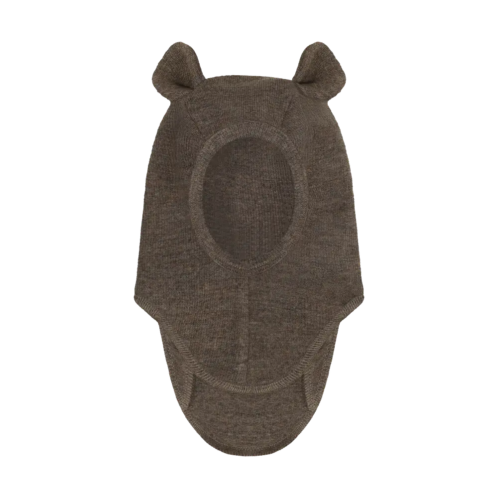 Huttelihut Uld Rib Elefanthue    øre Brown Melange 50