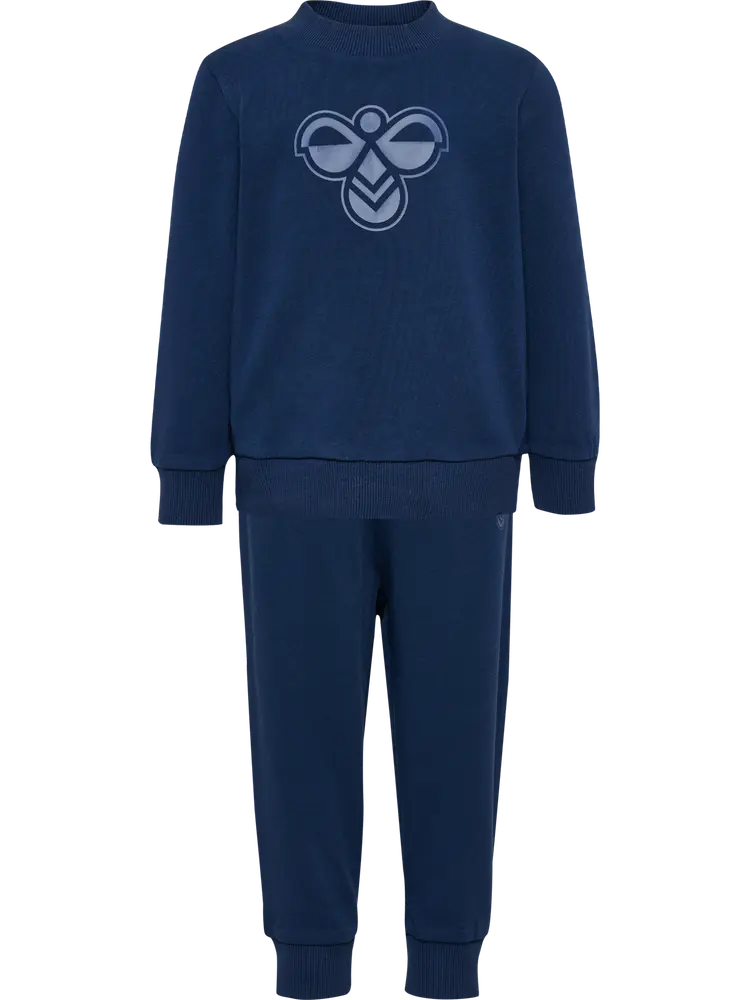 Hummel Jersey Crewsuit Bee - Blå Børnedragt på Tilbud