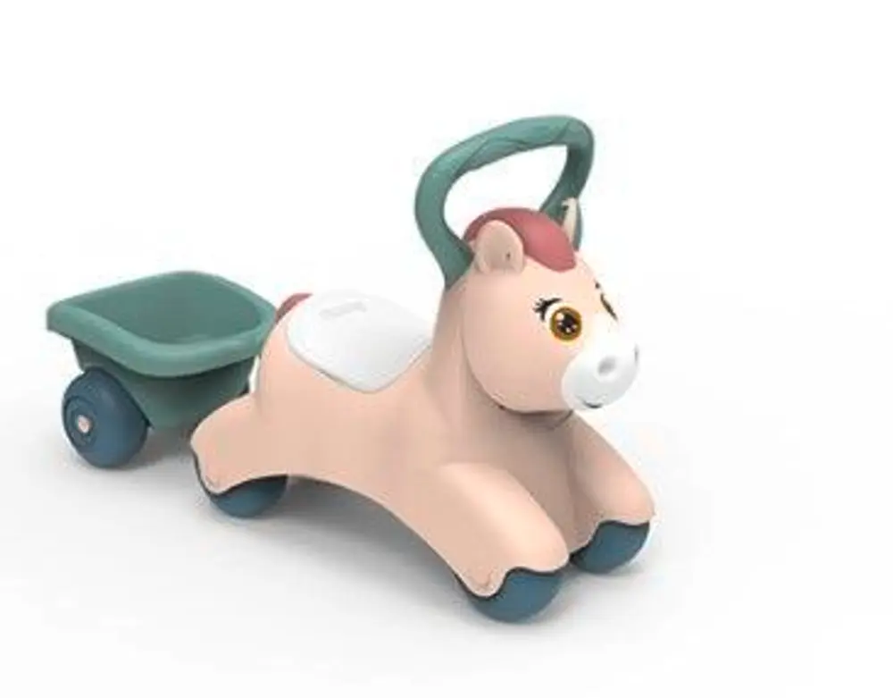 Lær-at-gå-bil med vogn i ponydesign fra Smoby