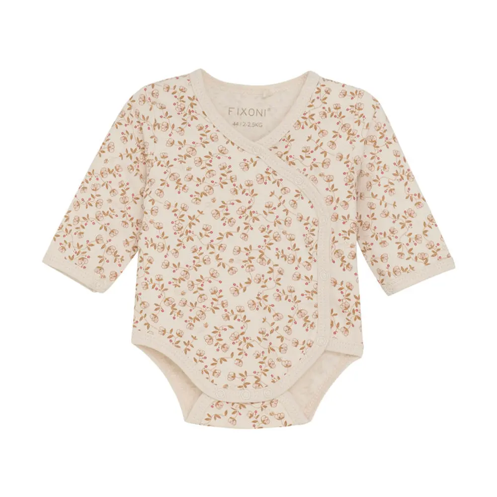 Slå-om Body Langærmet Aop i Pale Mauve - Udsalg!