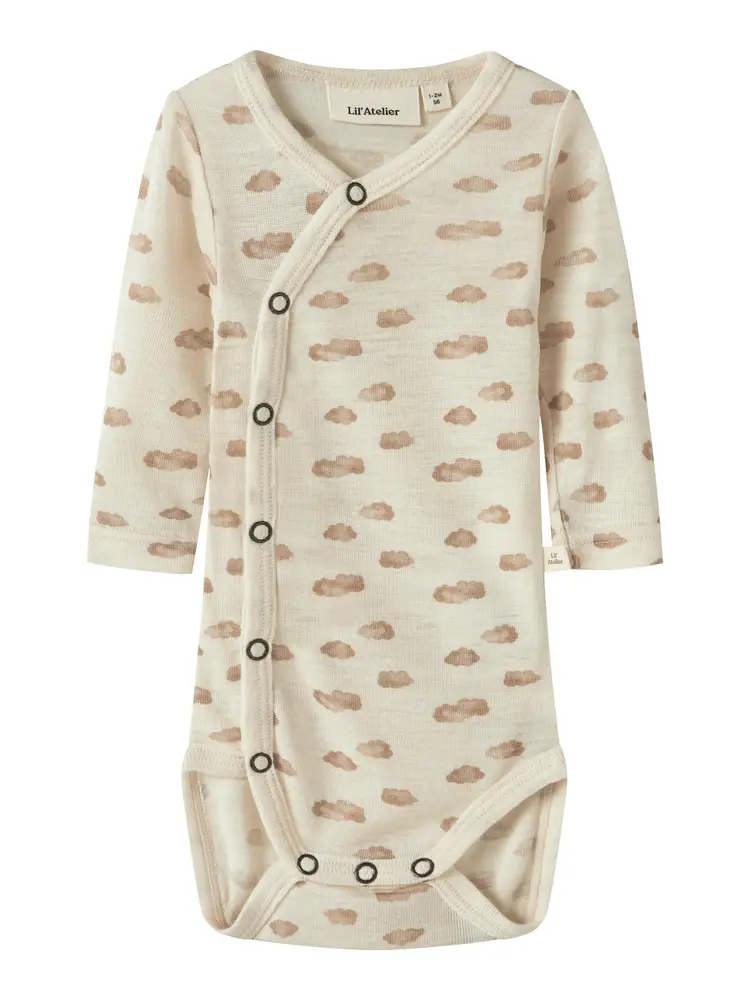 Lil Atelier Nalu Uld Langærmet Wrap Body Turtledove 56